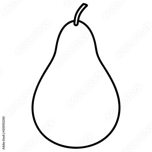 Elegant Pear Vector Sketch