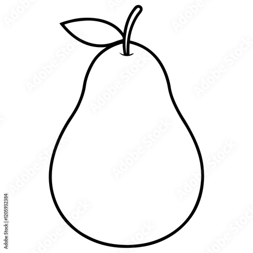 Elegant Pear Vector Sketch