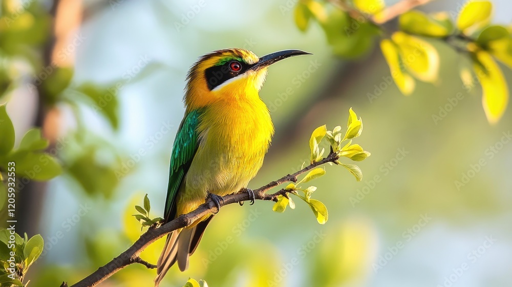 Golden fronted bee eater perched on a branch Golden fronted bee eater perched on a branch