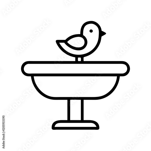 bird bath icon, bird bath line art - simple line art of bird bath, perfect for bird bath logos and icons