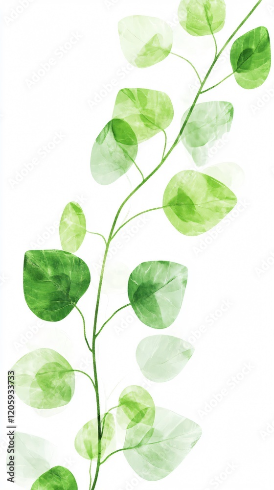Elegant Green Leaves on White Background - Botanical Watercolor Art | Nature Inspired Wall Decor | Fresh and Vibrant Green Aesthetic Elegant Green Leaves on White Background - Botanical Watercolor Art | Nature Inspired Wall Decor | Fresh and Vibrant Green Aesthetic