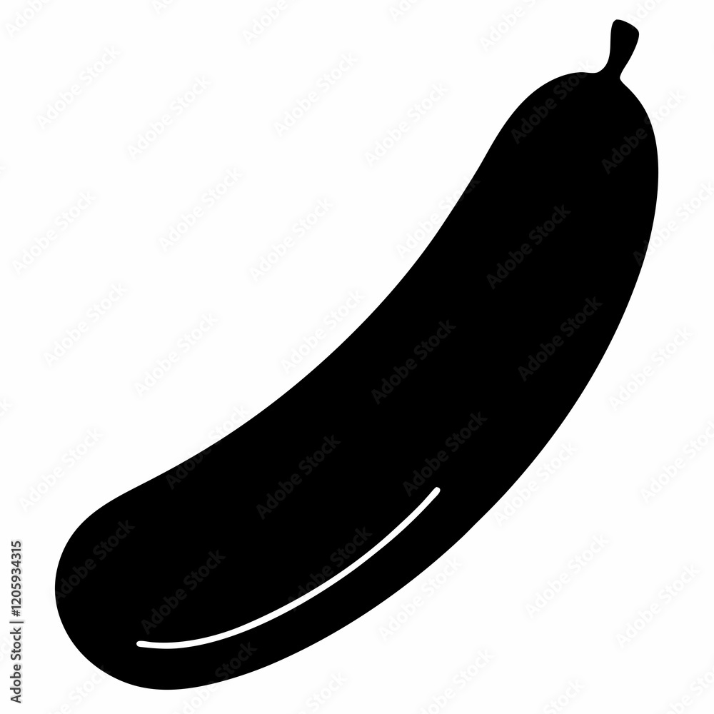 Elegant Cucumber Silhouette Art Vector Edition Elegant Cucumber Silhouette Art Vector Edition