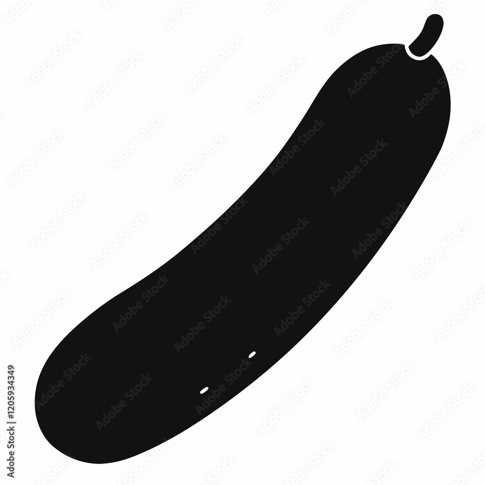 Elegant Cucumber Silhouette Art Vector Edition Elegant Cucumber Silhouette Art Vector Edition