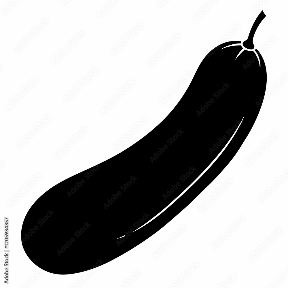Elegant Cucumber Silhouette Art Vector Edition Elegant Cucumber Silhouette Art Vector Edition