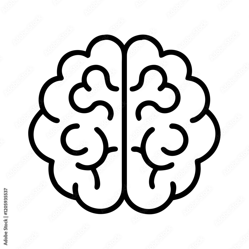 brain icon, brain line art - simple line art of brain, perfect for brain logos and icons brain icon, brain line art - simple line art of brain, perfect for brain logos and icons