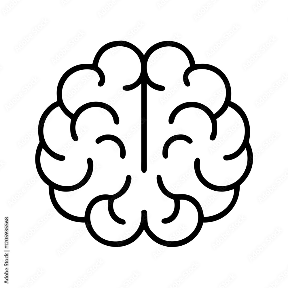 brain icon, brain line art - simple line art of brain, perfect for brain logos and icons brain icon, brain line art - simple line art of brain, perfect for brain logos and icons