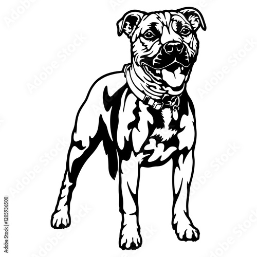 Staffordshire Bull Terrier Dog Breed - Pet Vector Cut file, Dog Silhouette Stencil - Cricut file