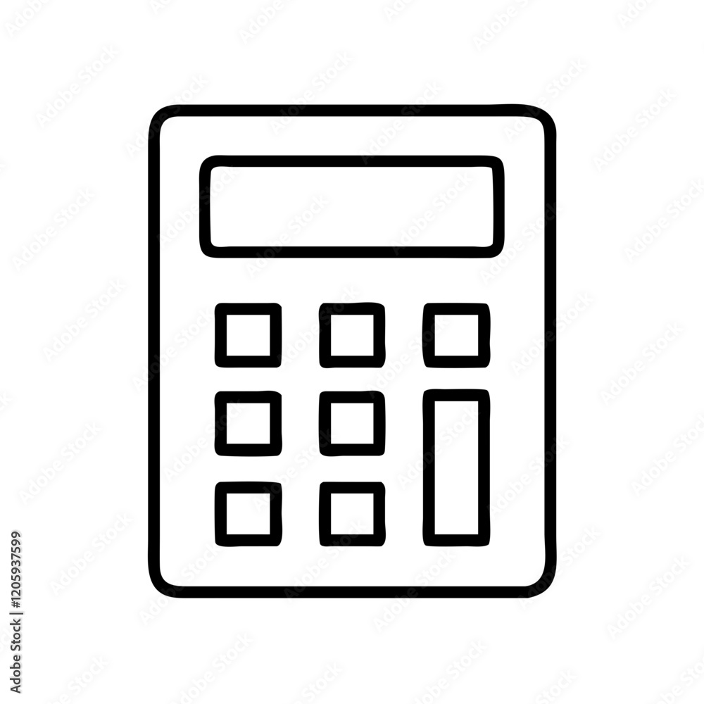 calculator icon, calculator line art - simple line art of calculator, perfect for calculator logos and icons