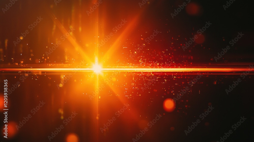 Fiery Horizon: A Stunning Abstract Light Flare Fiery Horizon: A Stunning Abstract Light Flare