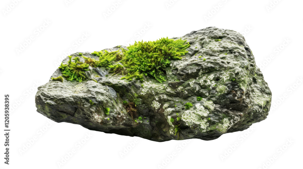 Rock covered with moss on transparent background Rock covered with moss on transparent background