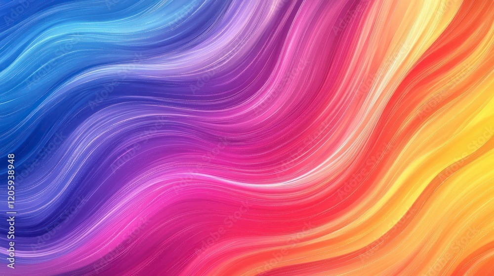 Fototapeta premium Abstract colorful wavy lines in vibrant gradient background