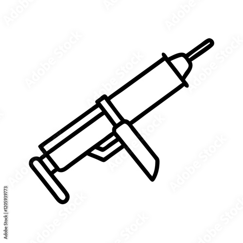 caulking gun icon, caulking gun line art - simple line art of caulking gun, perfect for caulking gun logos and icons