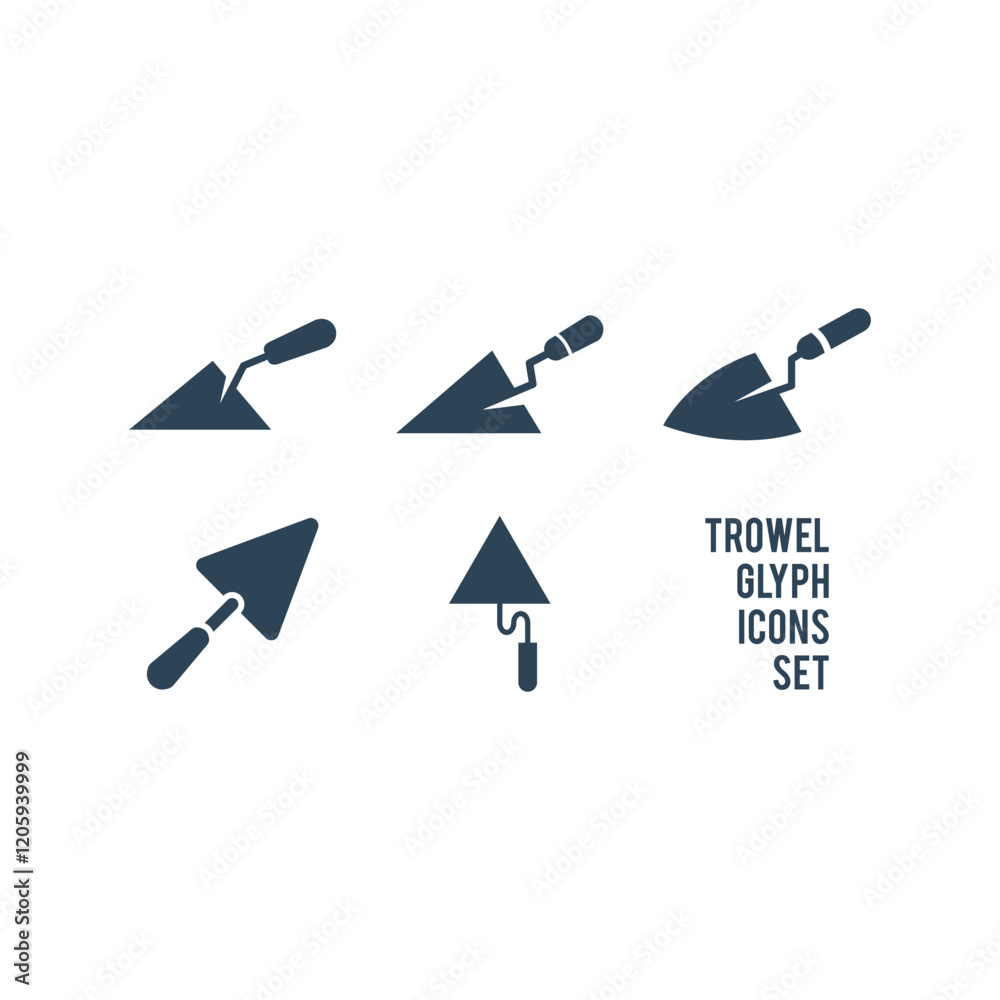 Trowel vector icons set template illustration. Trowel vector icons set template illustration.
