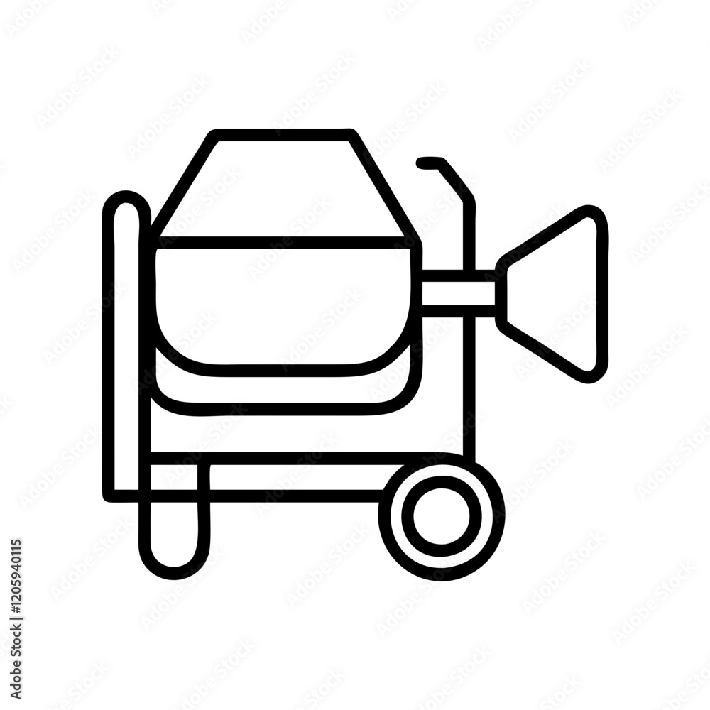 cement mixer icon, cement mixer line art - simple line art of cement mixer, perfect for cement mixer logos and icons cement mixer icon, cement mixer line art - simple line art of cement mixer, perfect for cement mixer logos and icons