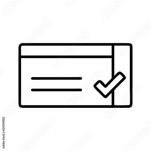 checkbook icon, checkbook line art - simple line art of checkbook, perfect for checkbook logos and icons