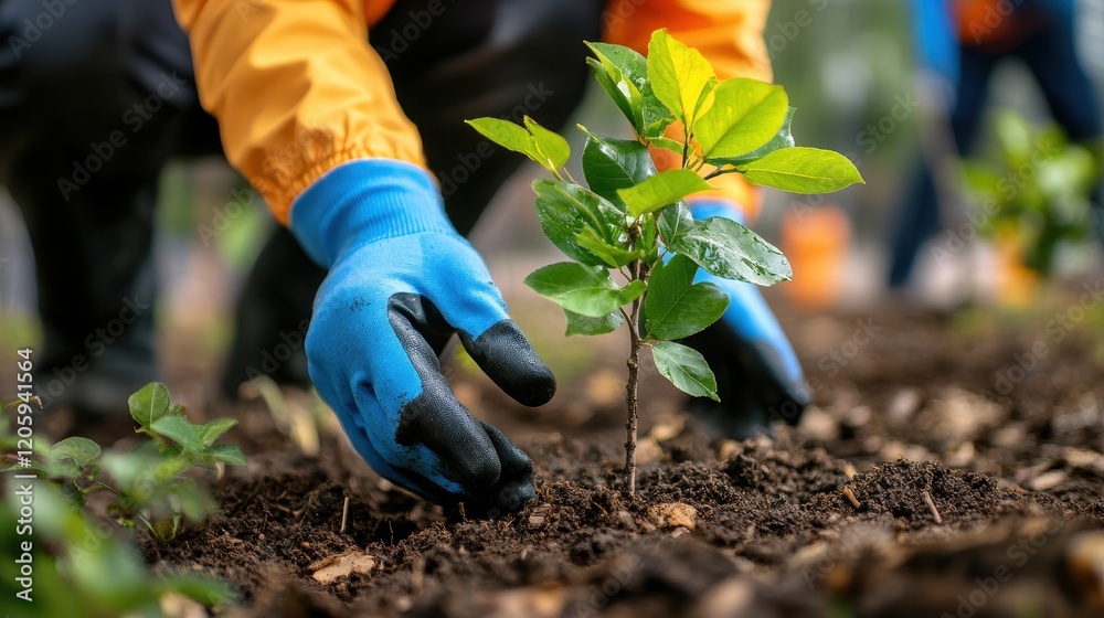 Fototapeta premium Person Planting a Tree for Environmental Conservation