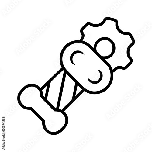 chew toy icon, chew toy line art - simple line art of chew toy, perfect for chew toy logos and icons