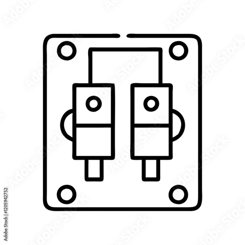 circuit breaker icon, circuit breaker line art - simple line art of circuit breaker, perfect for circuit breaker logos and icons