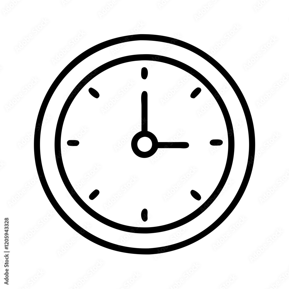 clock icon, clock line art - simple line art of clock, perfect for clock logos and icons