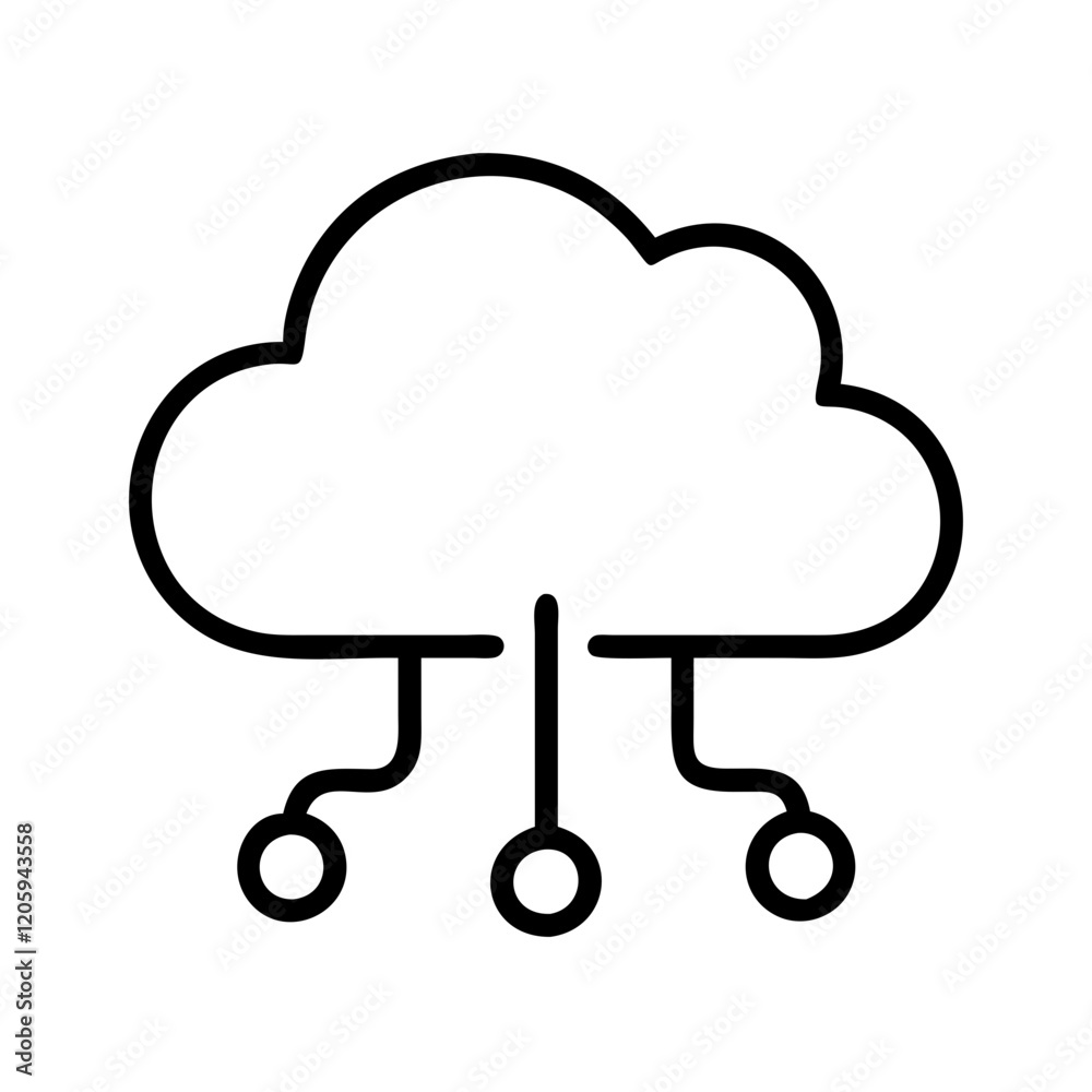 cloud icon, cloud line art - simple line art of cloud, perfect for cloud logos and icons cloud icon, cloud line art - simple line art of cloud, perfect for cloud logos and icons