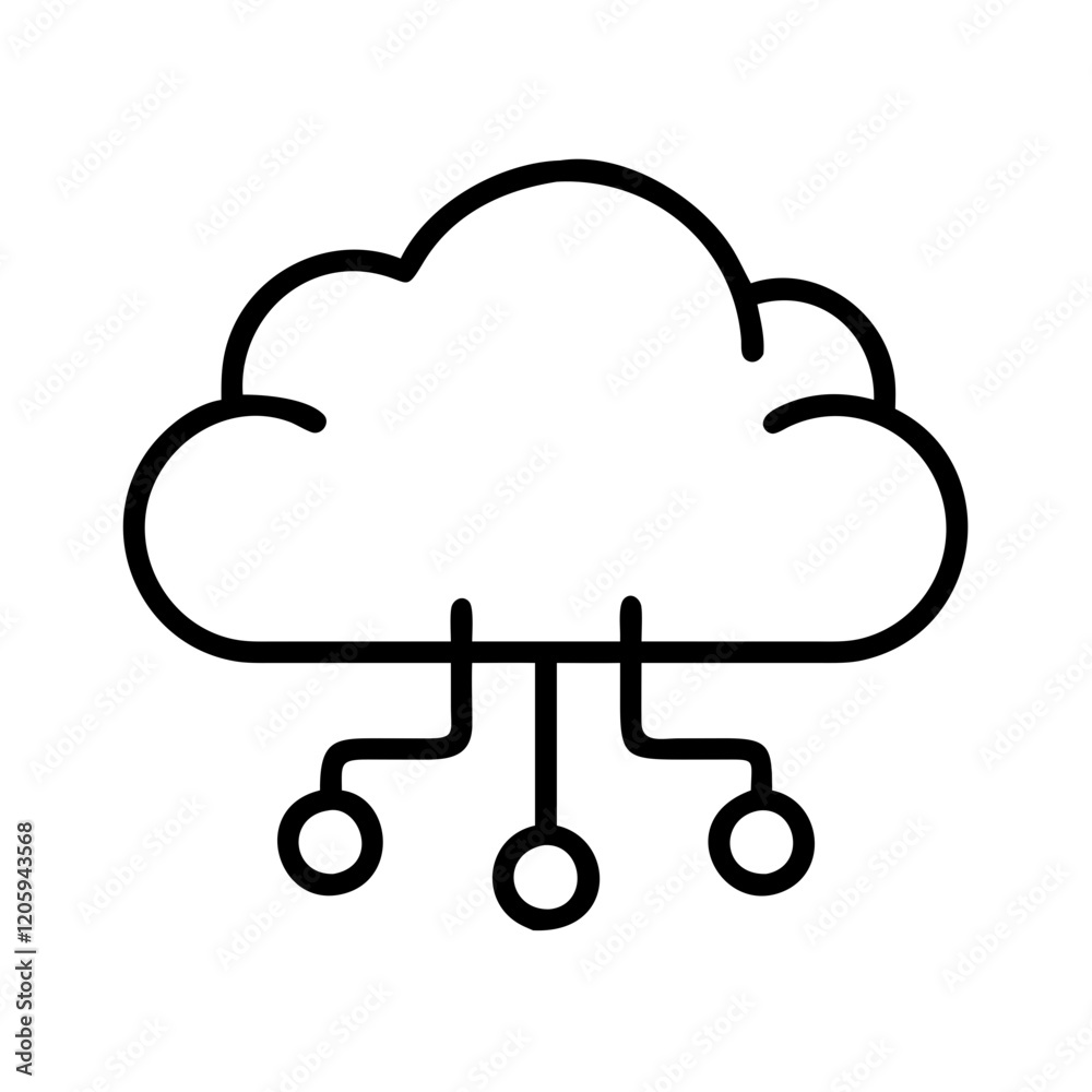 cloud icon, cloud line art - simple line art of cloud, perfect for cloud logos and icons cloud icon, cloud line art - simple line art of cloud, perfect for cloud logos and icons