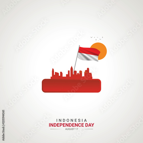 Indonesian independence Day. Indonesian independence Day creative Design for social media post