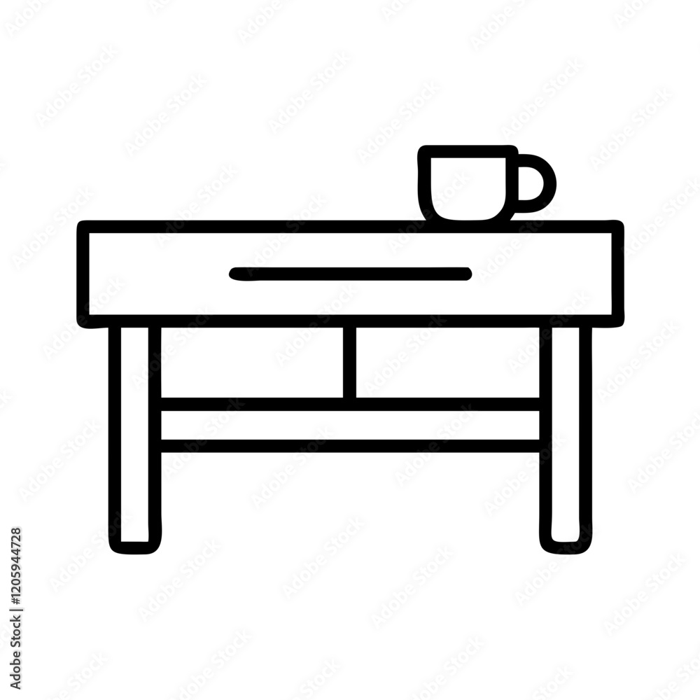coffee table icon, coffee table line art - simple line art of coffee table, perfect for coffee table logos and icons coffee table icon, coffee table line art - simple line art of coffee table, perfect for coffee table logos and icons