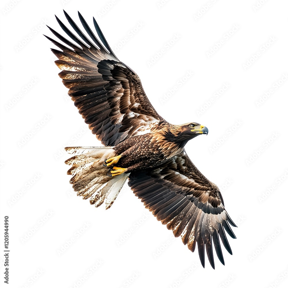 Obraz premium Large eagle is flying in the sky