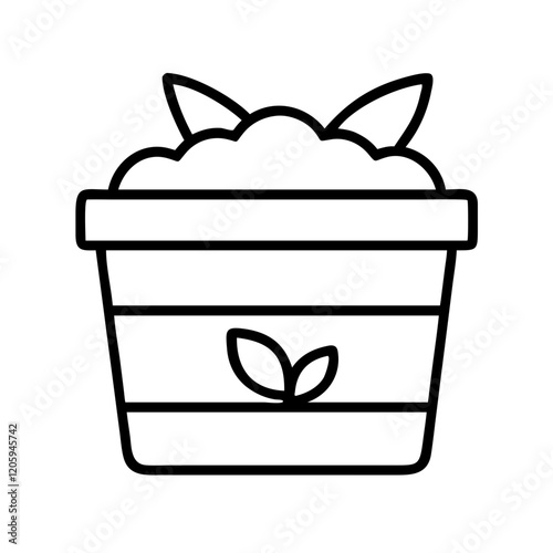 compost bin icon, compost bin line art - simple line art of compost bin, perfect for compost bin logos and icons
