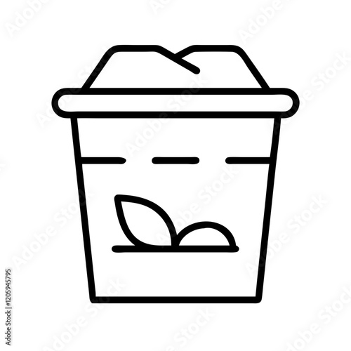 compost bin icon, compost bin line art - simple line art of compost bin, perfect for compost bin logos and icons