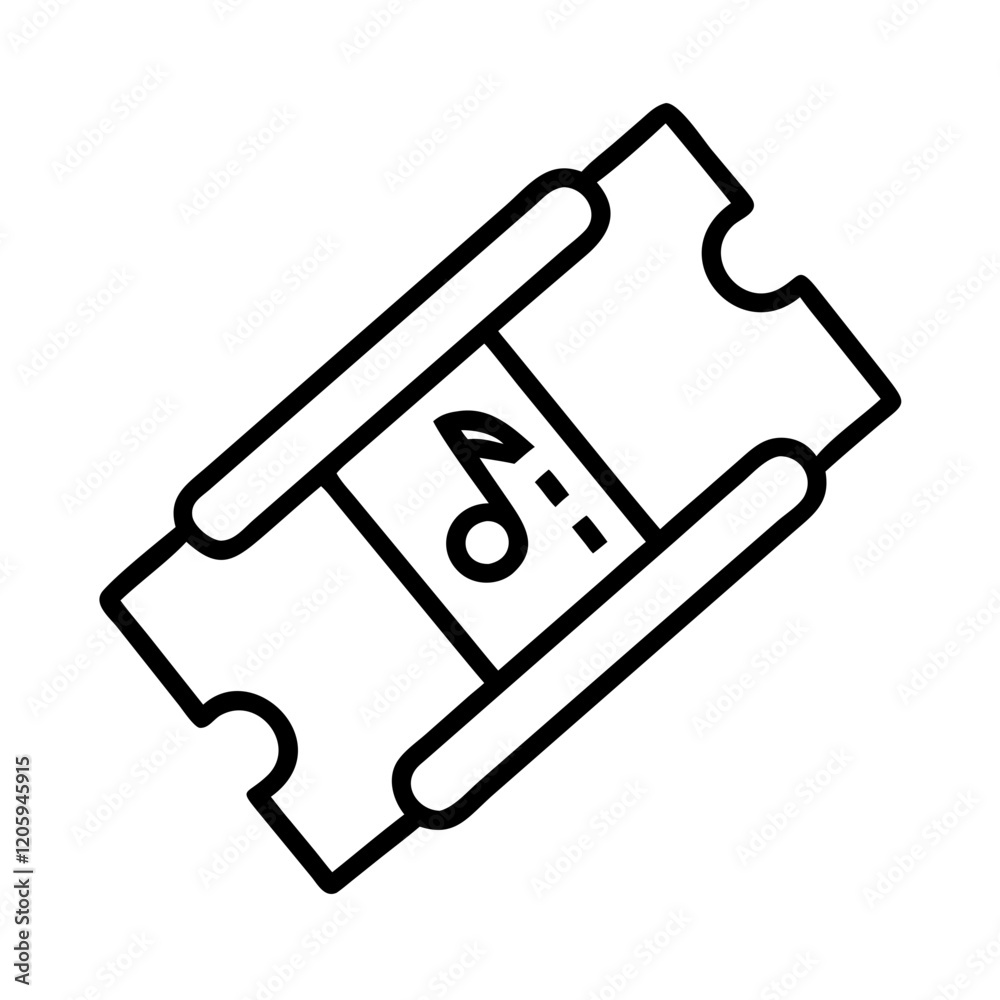 concert ticket icon, concert ticket line art - simple line art of concert ticket, perfect for concert ticket logos and icons concert ticket icon, concert ticket line art - simple line art of concert ticket, perfect for concert ticket logos and icons