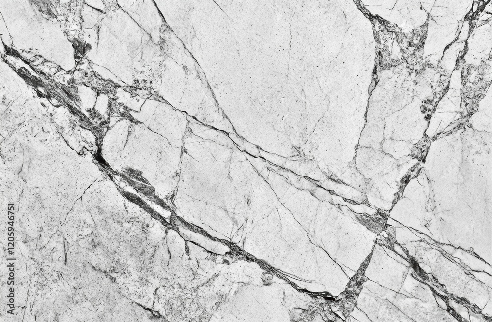 Obraz premium White marble surface, with its dynamic veining, makes a bold and elegant statement, ideal for luxury branding or high end architectural projects.