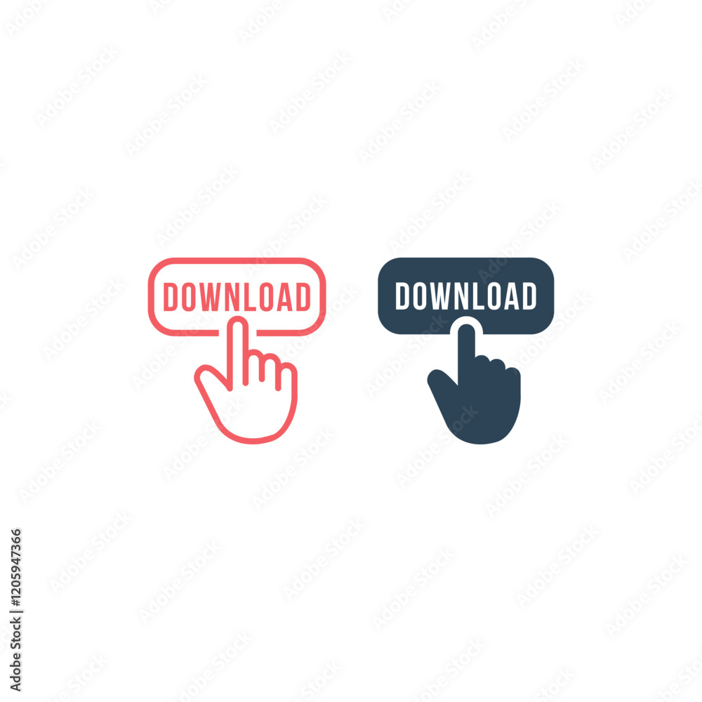 Download icons set vector illustration Download icons set vector illustration