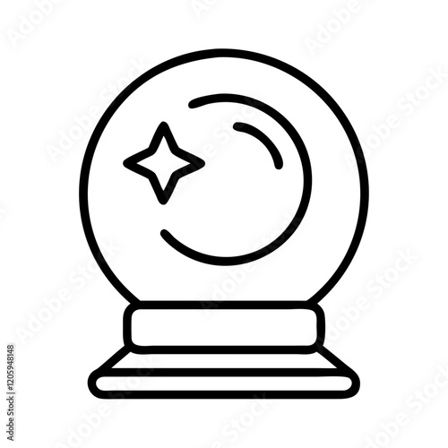 crystal ball icon, crystal ball line art - simple line art of crystal ball, perfect for crystal ball logos and icons