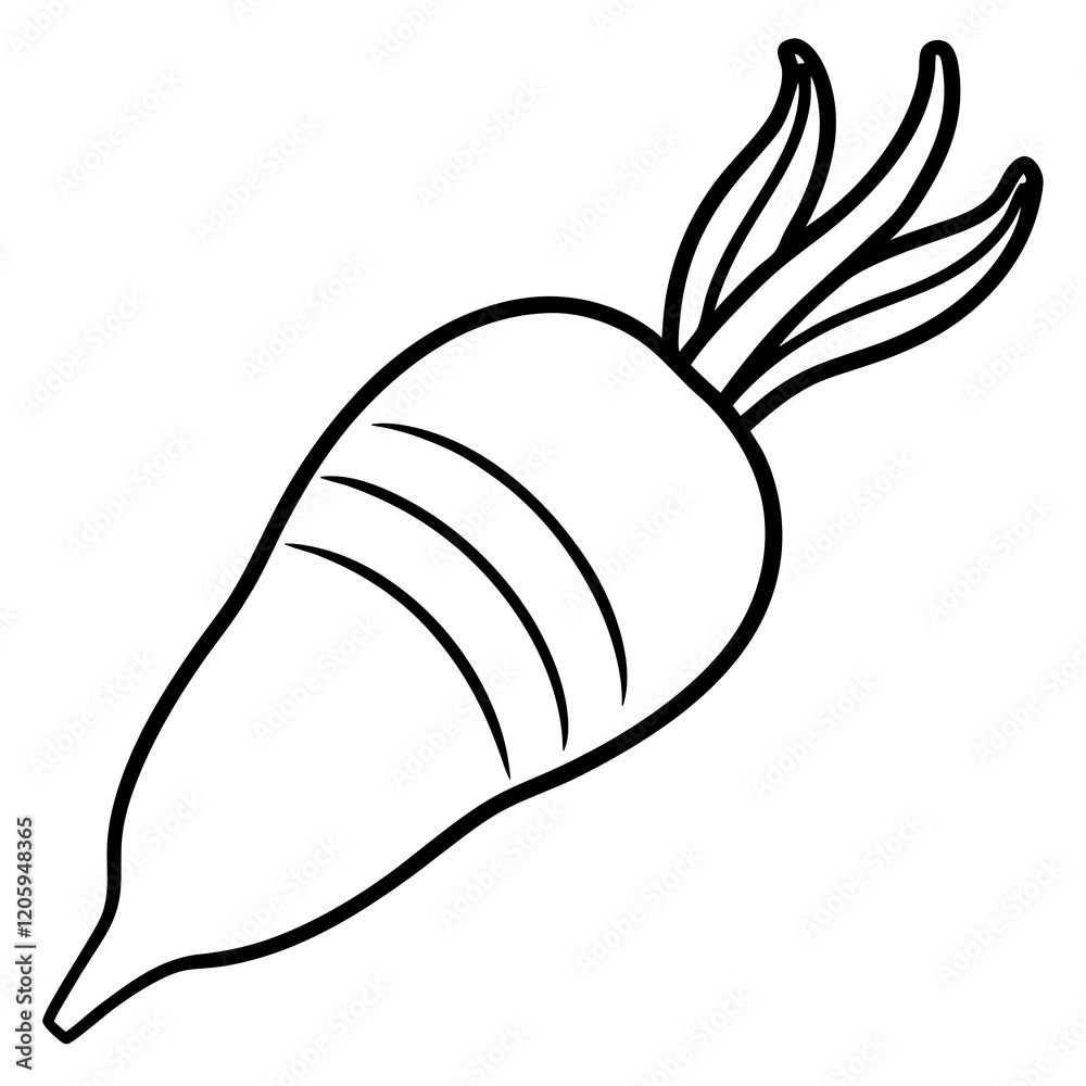 Elegant Parsnip One-Line Vector Art Elegant Parsnip One-Line Vector Art