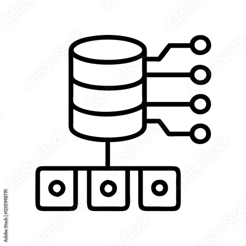 database icon, database line art - simple line art of database, perfect for database logos and icons