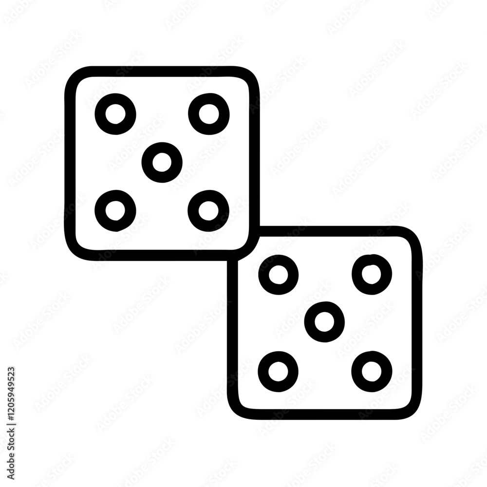 dice icon, dice line art - simple line art of dice, perfect for dice logos and icons dice icon, dice line art - simple line art of dice, perfect for dice logos and icons