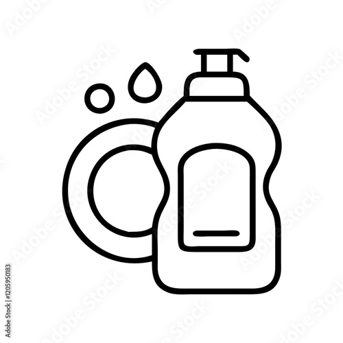 dish soap icon, dish soap line art - simple line art of dish soap, perfect for dish soap logos and icons