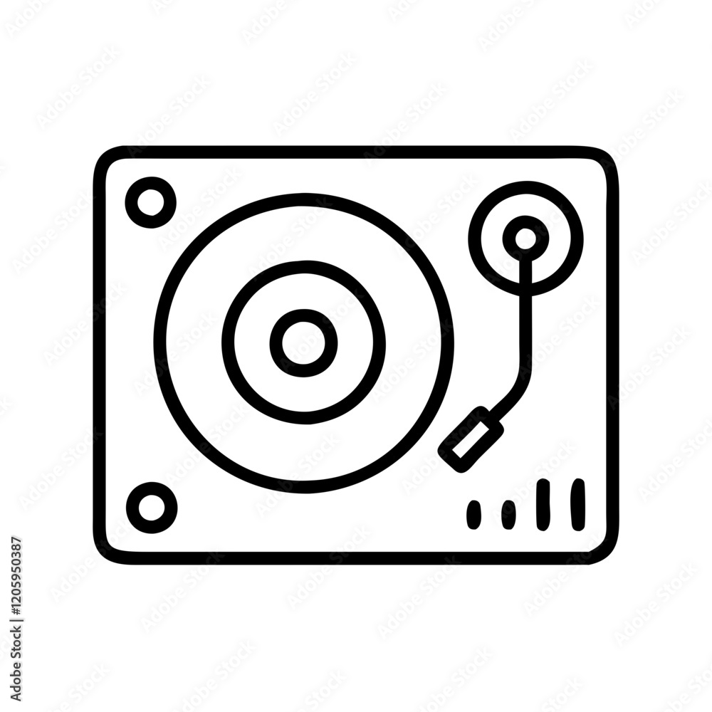 dj turntable icon, dj turntable line art - simple line art of dj turntable, perfect for dj turntable logos and icons dj turntable icon, dj turntable line art - simple line art of dj turntable, perfect for dj turntable logos and icons