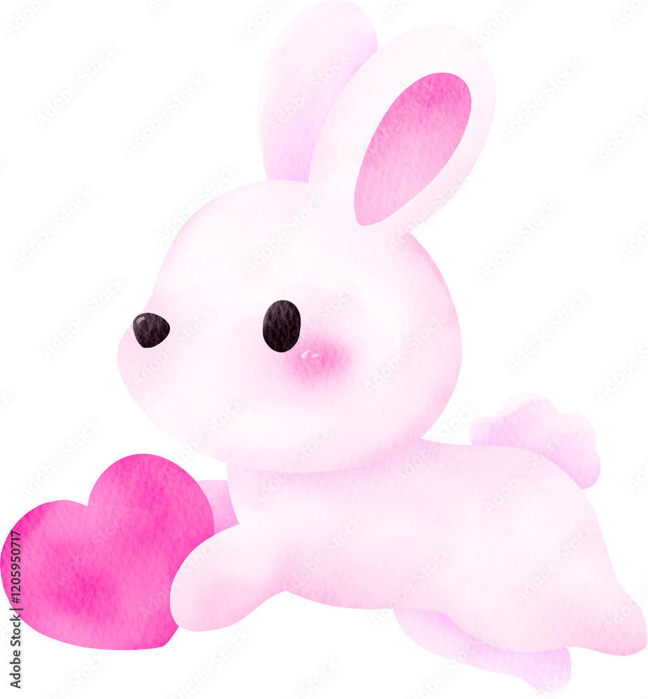 White Rabbit with pink heart White Rabbit with pink heart