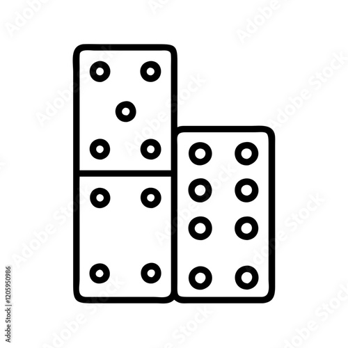 dominoes icon, dominoes line art - simple line art of dominoes, perfect for dominoes logos and icons