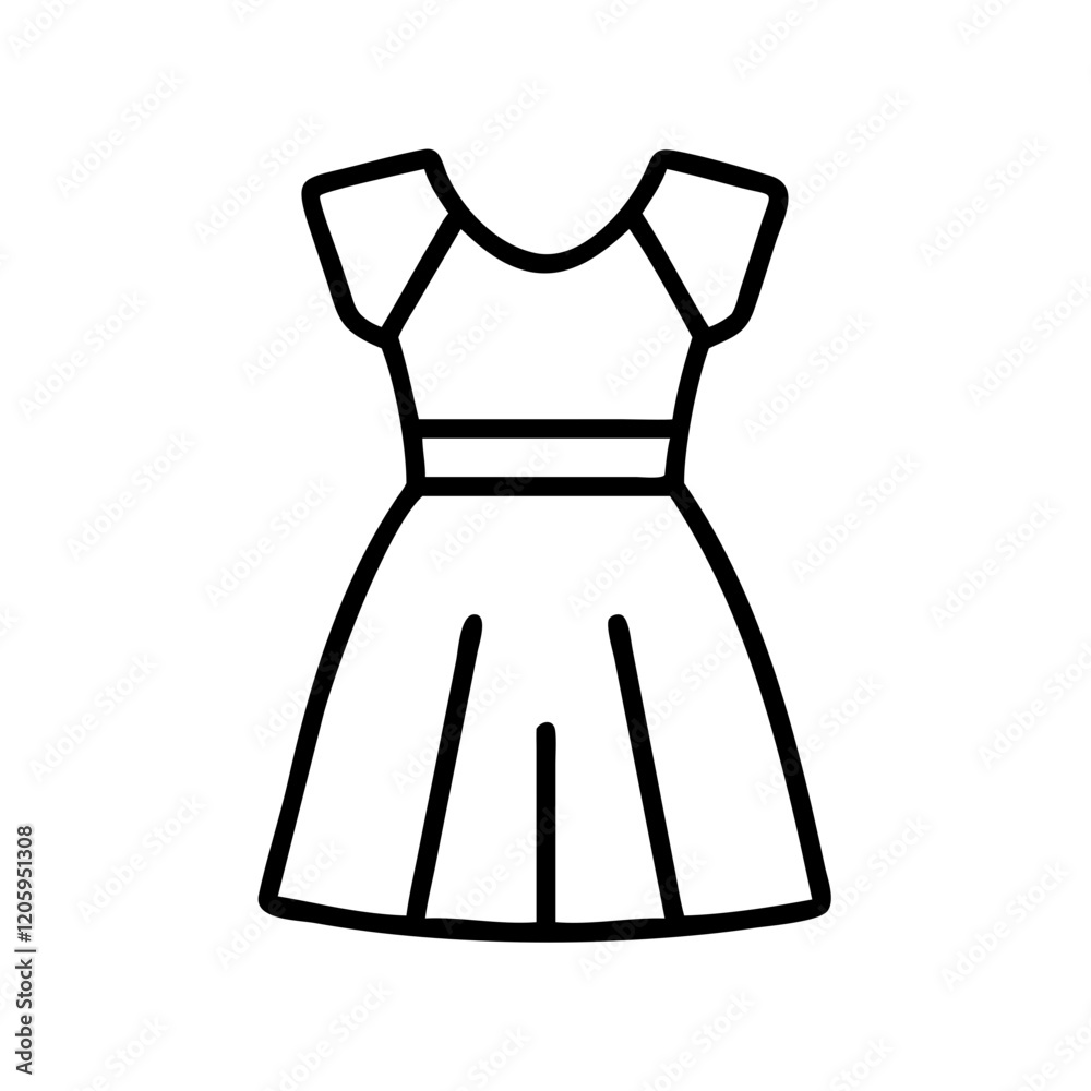 dress icon, dress line art - simple line art of dress, perfect for dress logos and icons dress icon, dress line art - simple line art of dress, perfect for dress logos and icons