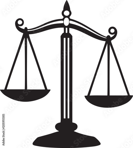 Black  balance scale icon silhouette vector art illustration