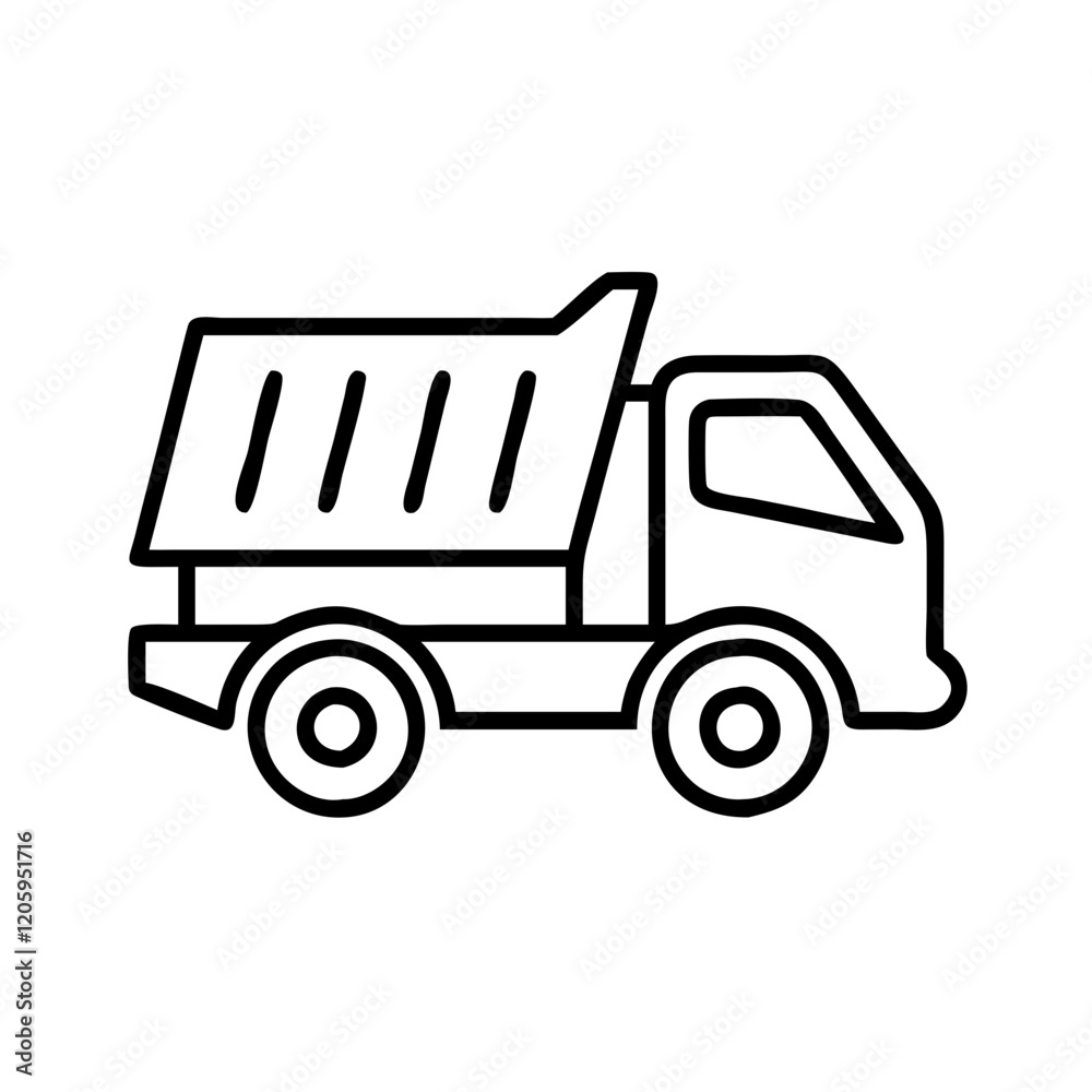 dump truck icon, dump truck line art - simple line art of dump truck, perfect for dump truck logos and icons dump truck icon, dump truck line art - simple line art of dump truck, perfect for dump truck logos and icons