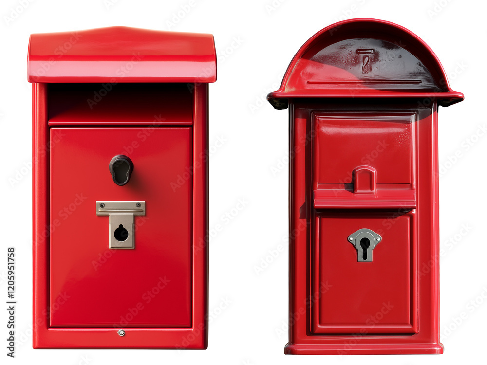 Set of a Red mailbox, isolated on transparent background. Set of a Red mailbox, isolated on transparent background.