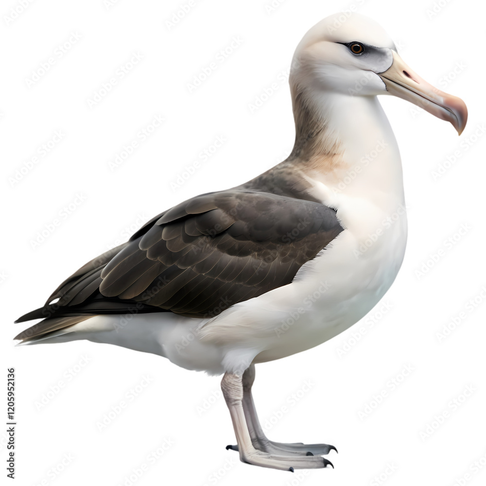 Obraz premium Majestic Albatross in Flight: Isolated on Pure White Background, Perfect for Design Projects and 