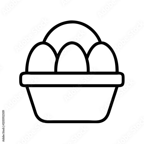 egg basket icon, egg basket line art - simple line art of egg basket, perfect for egg basket logos and icons