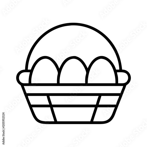 egg basket icon, egg basket line art - simple line art of egg basket, perfect for egg basket logos and icons