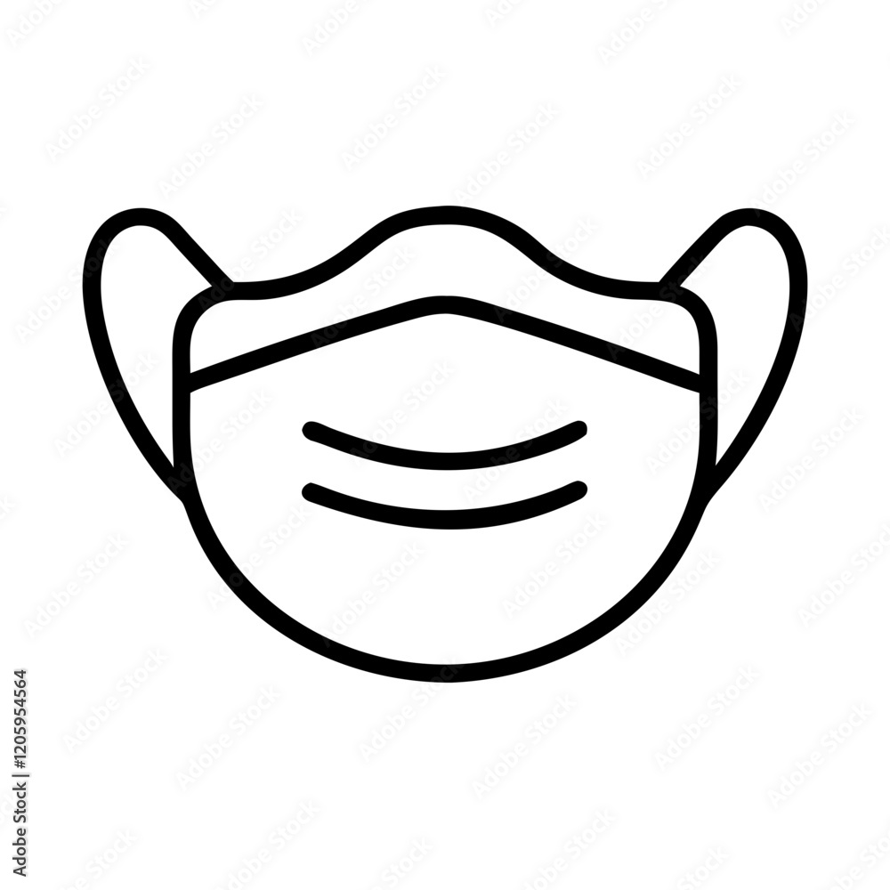 face mask icon, face mask line art - simple line art of face mask, perfect for face mask logos and icons face mask icon, face mask line art - simple line art of face mask, perfect for face mask logos and icons