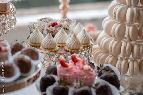 luxury wedding candy bar sweets on the table